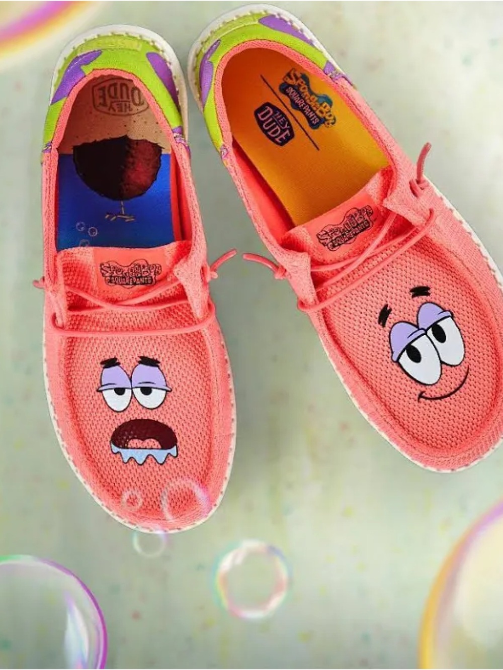 Hey Dude Kids Patrick Star Slip-On Sneakers with Character Faces